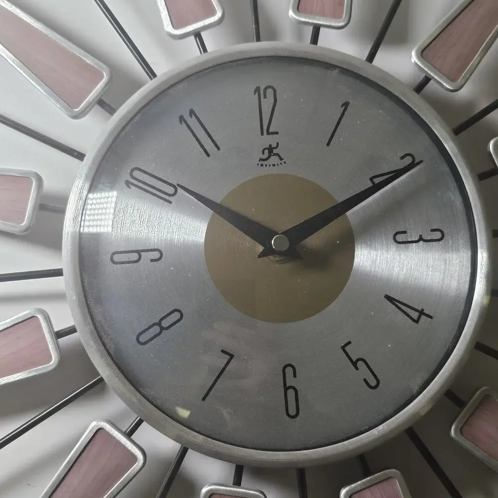 Mid Century Modern Style Starburst Wall Clock - Picture 2 of 10